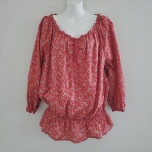 Ralph Lauren Red Patterned Blouse